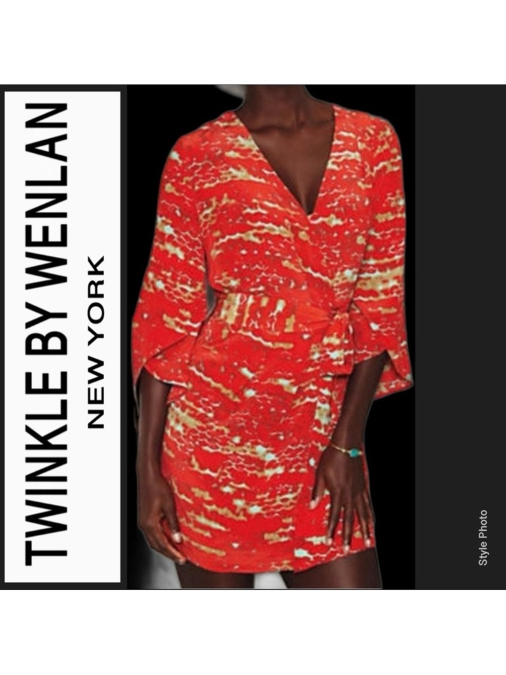 Twinkle by Wenlan Silk Dress 3/4 Sleeves (2)